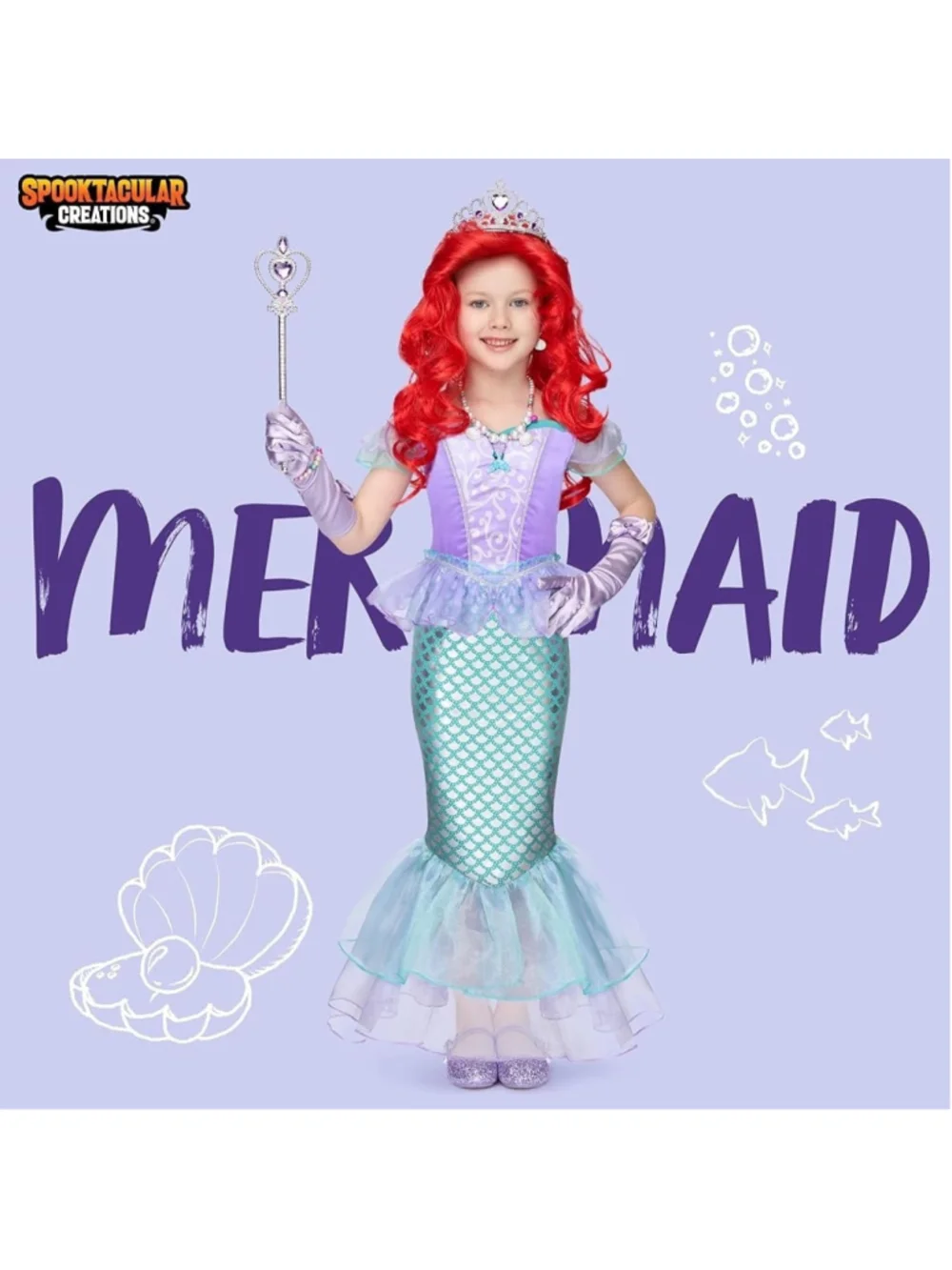Spooktacular Creations Mermaid Costume, Princess Mermaid Dress New Halloween